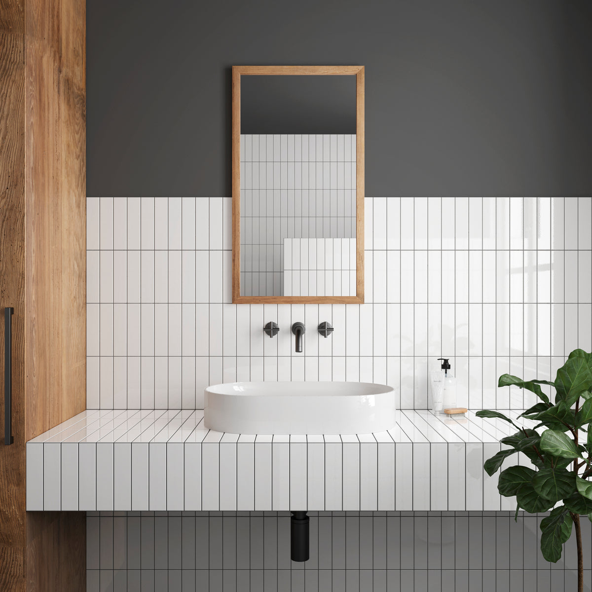 Costa Nova White Metro Decor Tile