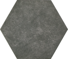 Load image into Gallery viewer, Heritage Hexagon Carbon Porcelain Decor Tile
