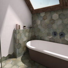 Load image into Gallery viewer, Heritage Hexagon Jungle Porcelain Decor Tile
