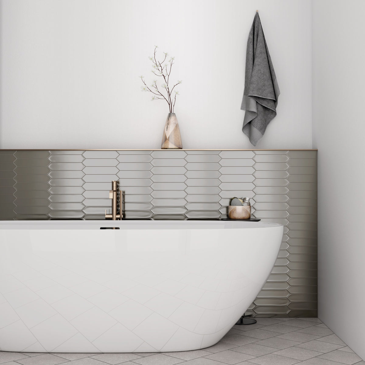 Lanse Silver Gloss Decor Tile