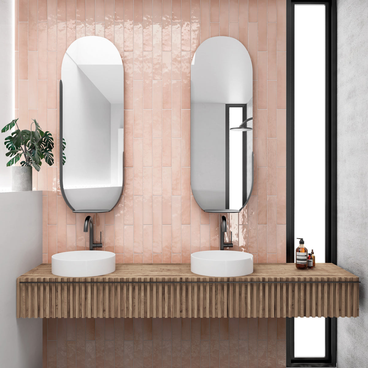 Manacor Blush Pink Metro Subway Decor Tile