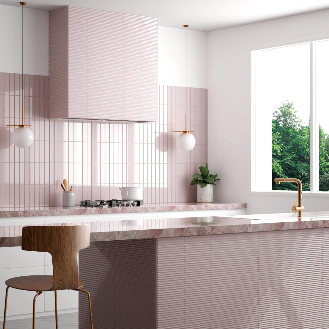 Praia Pink Stony Subway Decor Tile