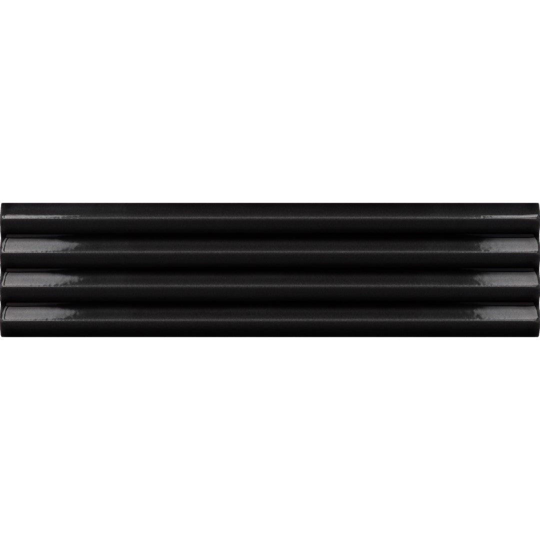 Praia Black Subway Decor Tile